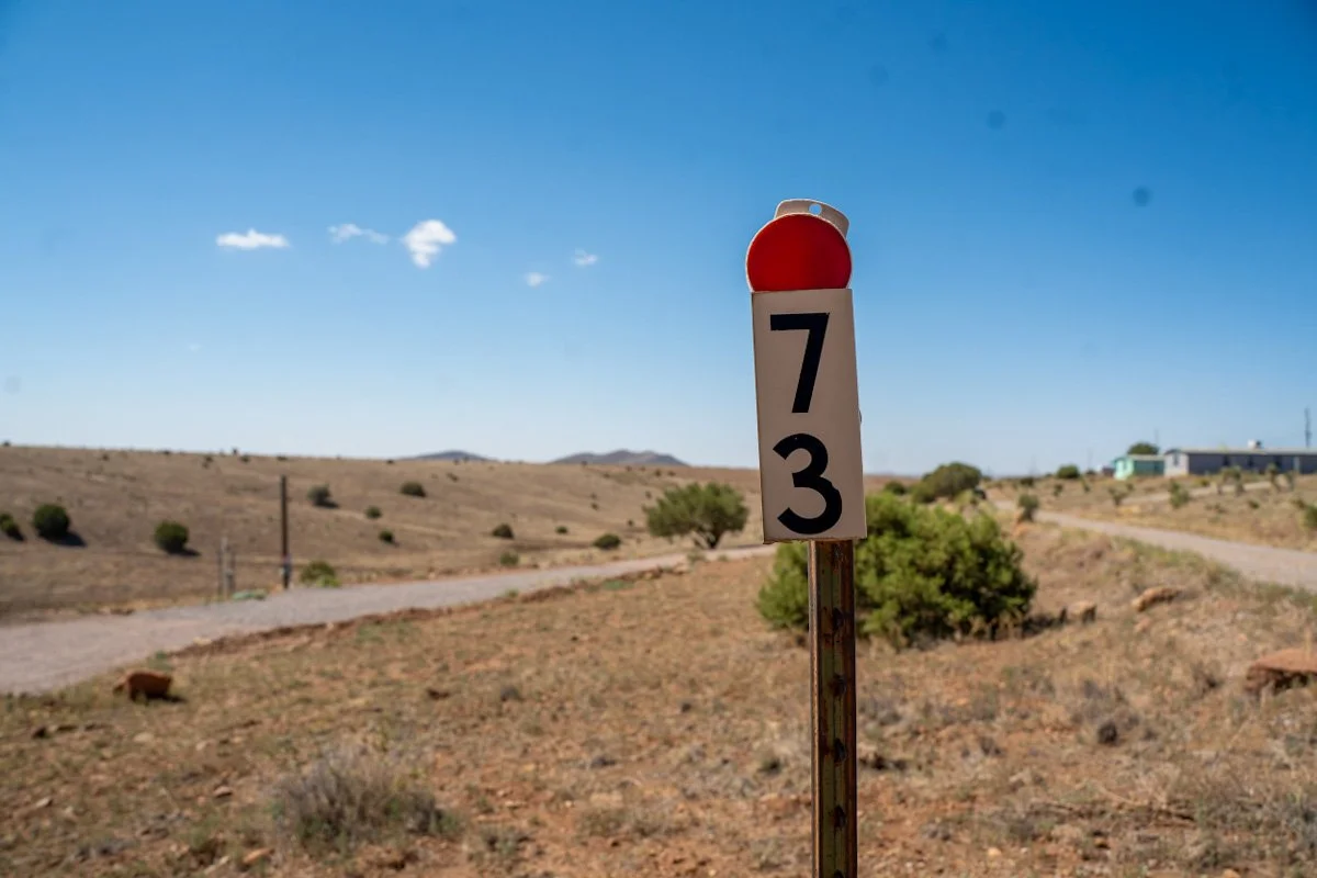 A road sign in Whiskey Creek Mobile Estates in southwest New Mexico.