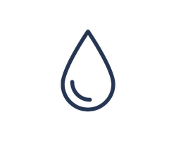 Simple line drawing of a water droplet.