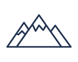 Stylized line drawing of mountain peaks