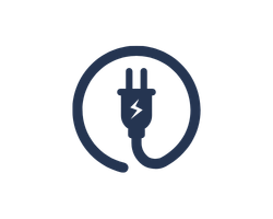 Icon of a power plug inside a circle.