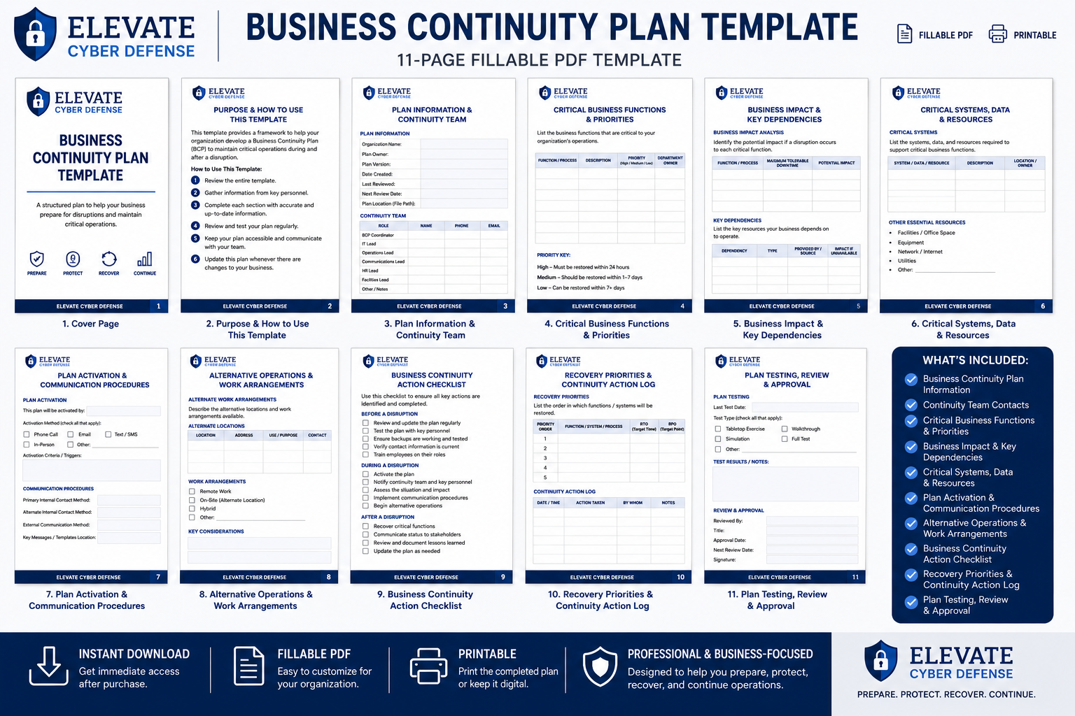 Business Continuity Plan Template