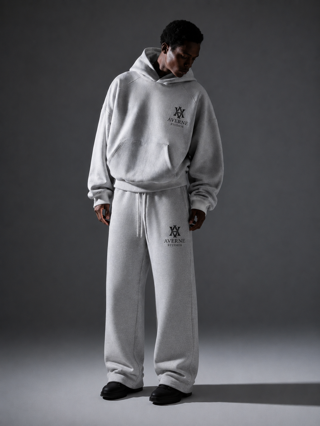 Straight Leg Fleece lined Joggers - Light Grey