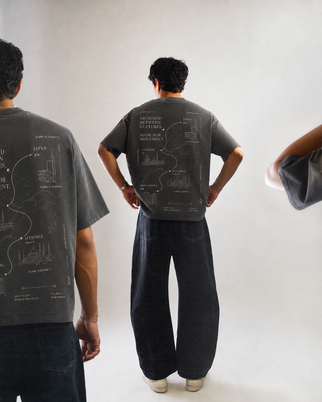 Graphic States T-Shirt - Dark Grey Washed