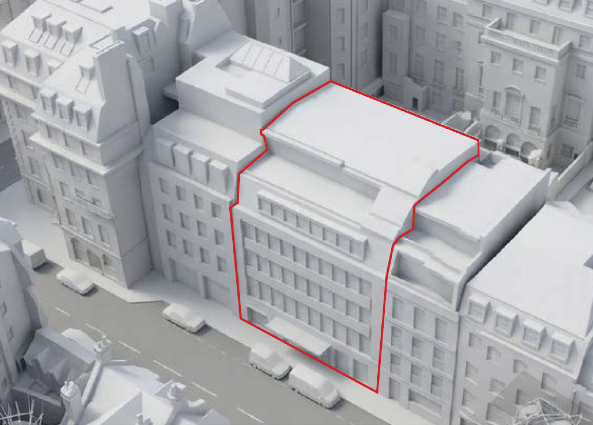  The existing third-floor parapet is aligned with the&nbsp; neighbouring buildings on both sides. The fourth floor features a horizontal dormer window. The fifth-floor setback aligns with No. 30 Mount Row&nbsp; 