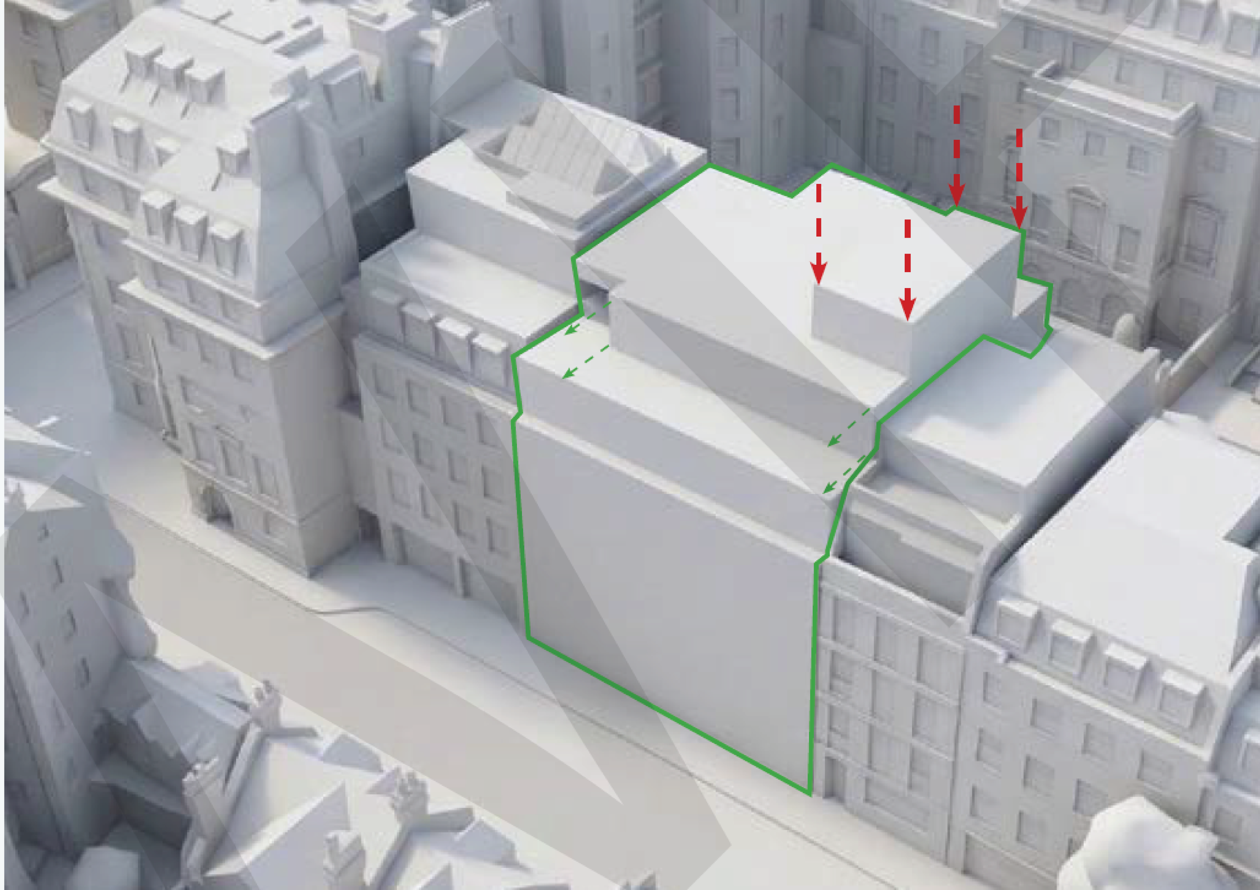  Lift and stair overrun is reduced so they are less prominent, with roof access through a hatch instead.&nbsp; 