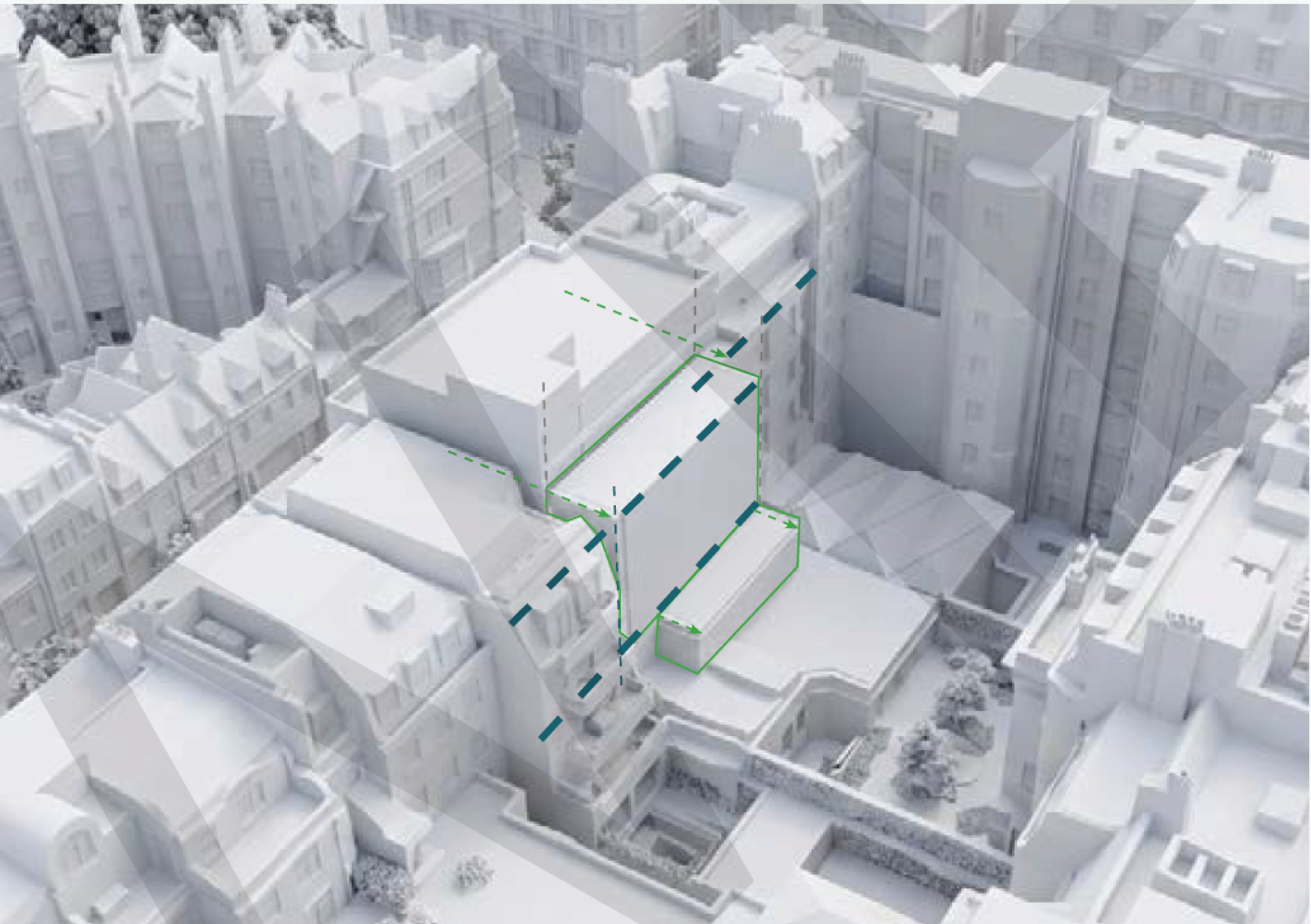  Extruding the mass to respond to and align with the neighbouring rear building lines to both 30 and 24 Mount Row.&nbsp; 