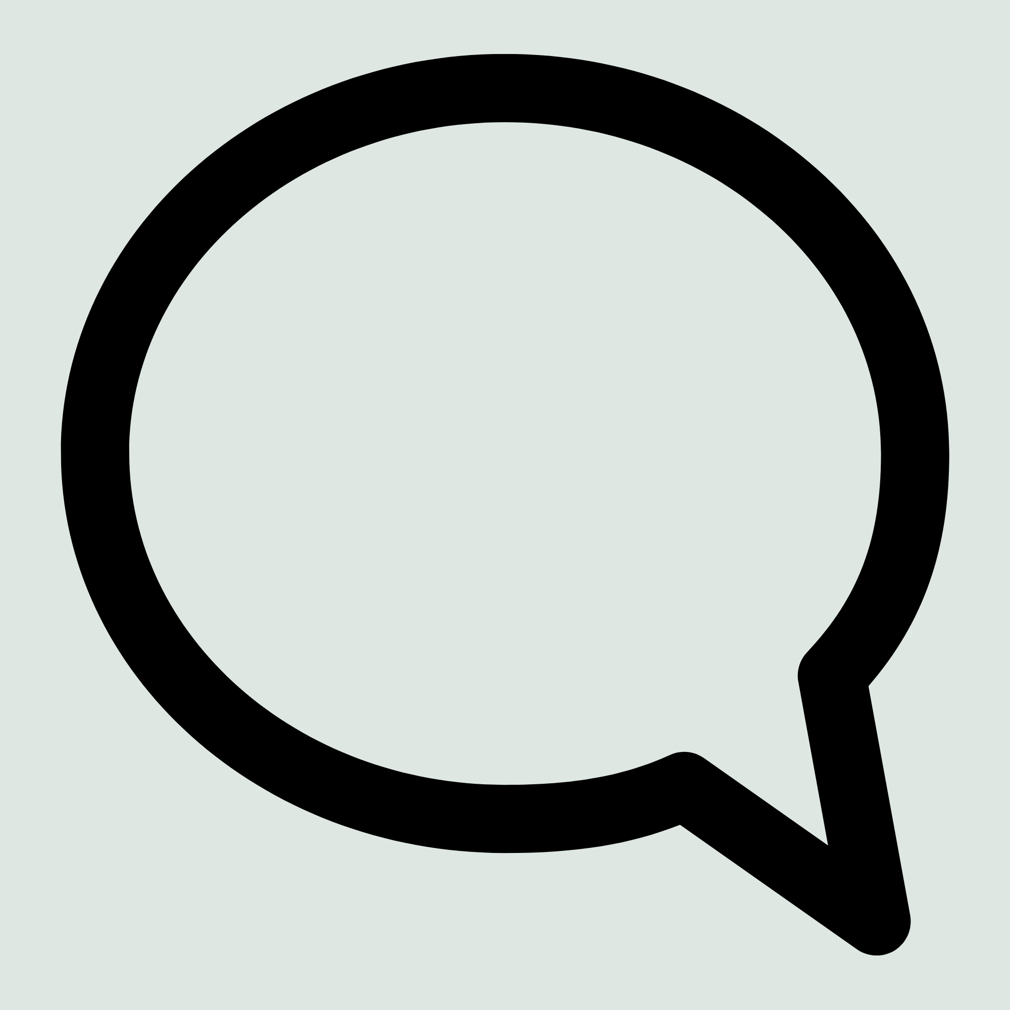 Empty speech bubble icon with a light-colored background.