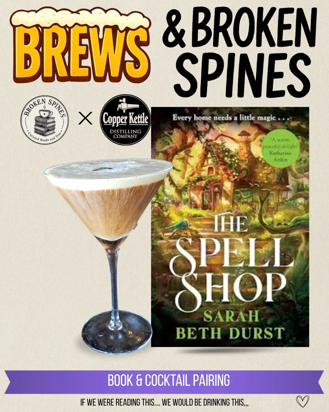 We are finishing off with one of Jen's favorite books of all time!

Our final Brews &amp; Broken Spines pairing with @copperkettledistillingmichigan is all about taking something comforting and familiar... and slipping a little magic into it.

The Sp