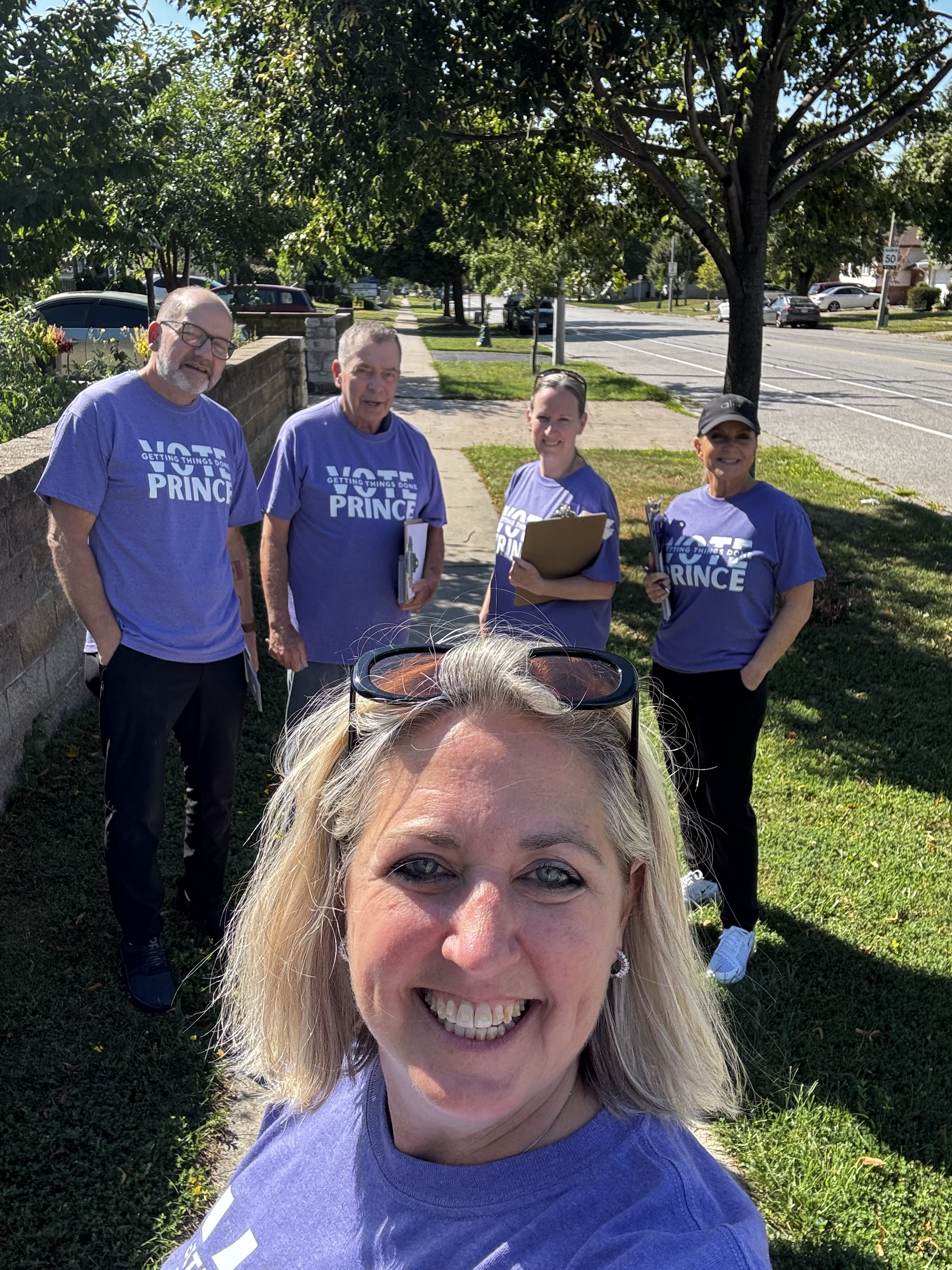Beth Ann Prince canvassing in Ward 7.