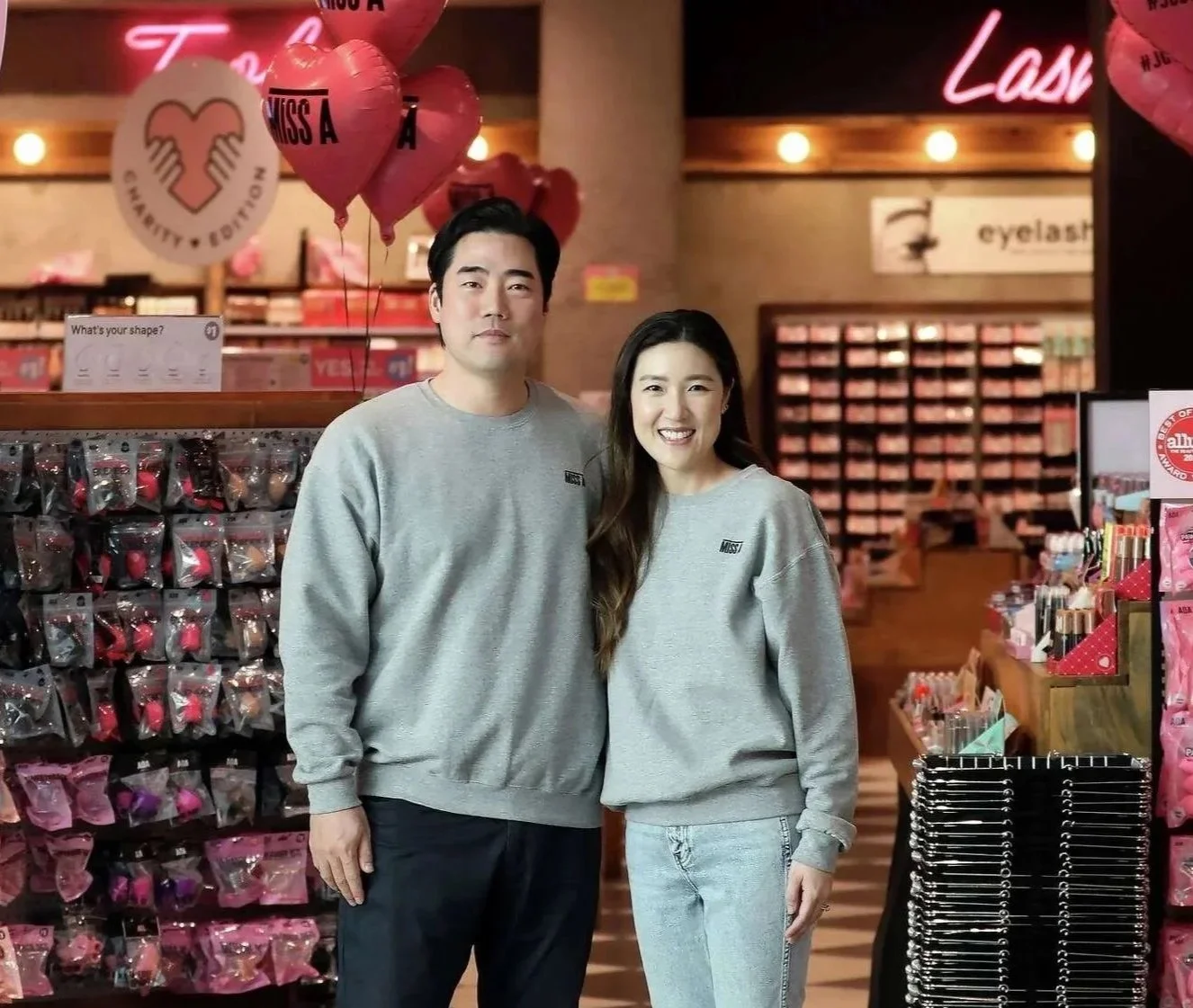 Photo of the Baik Brands founders inside a Miss A store