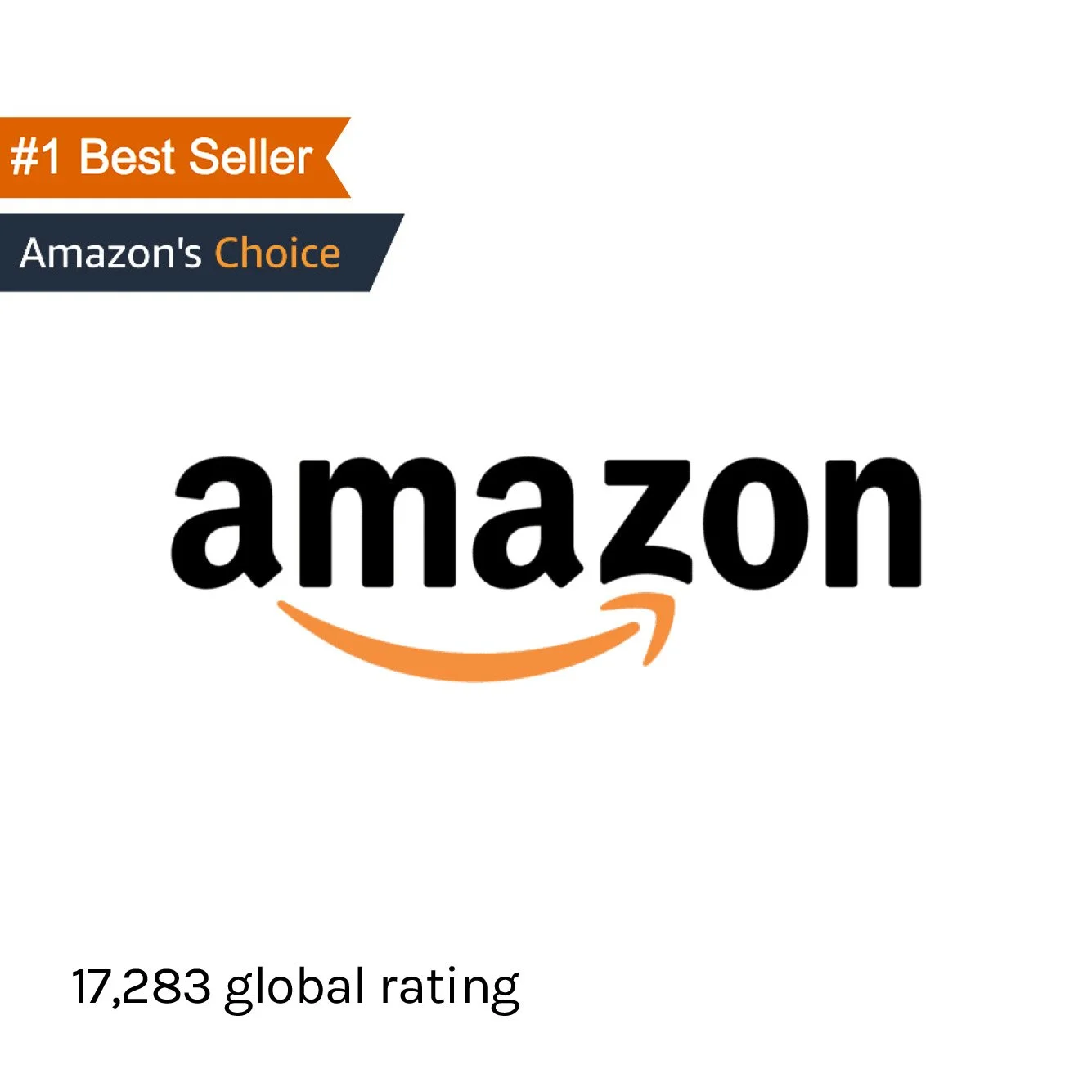 Amazon Logo and text that reads "Amazon's Choice and bestseller. With 17K+ global ratings"