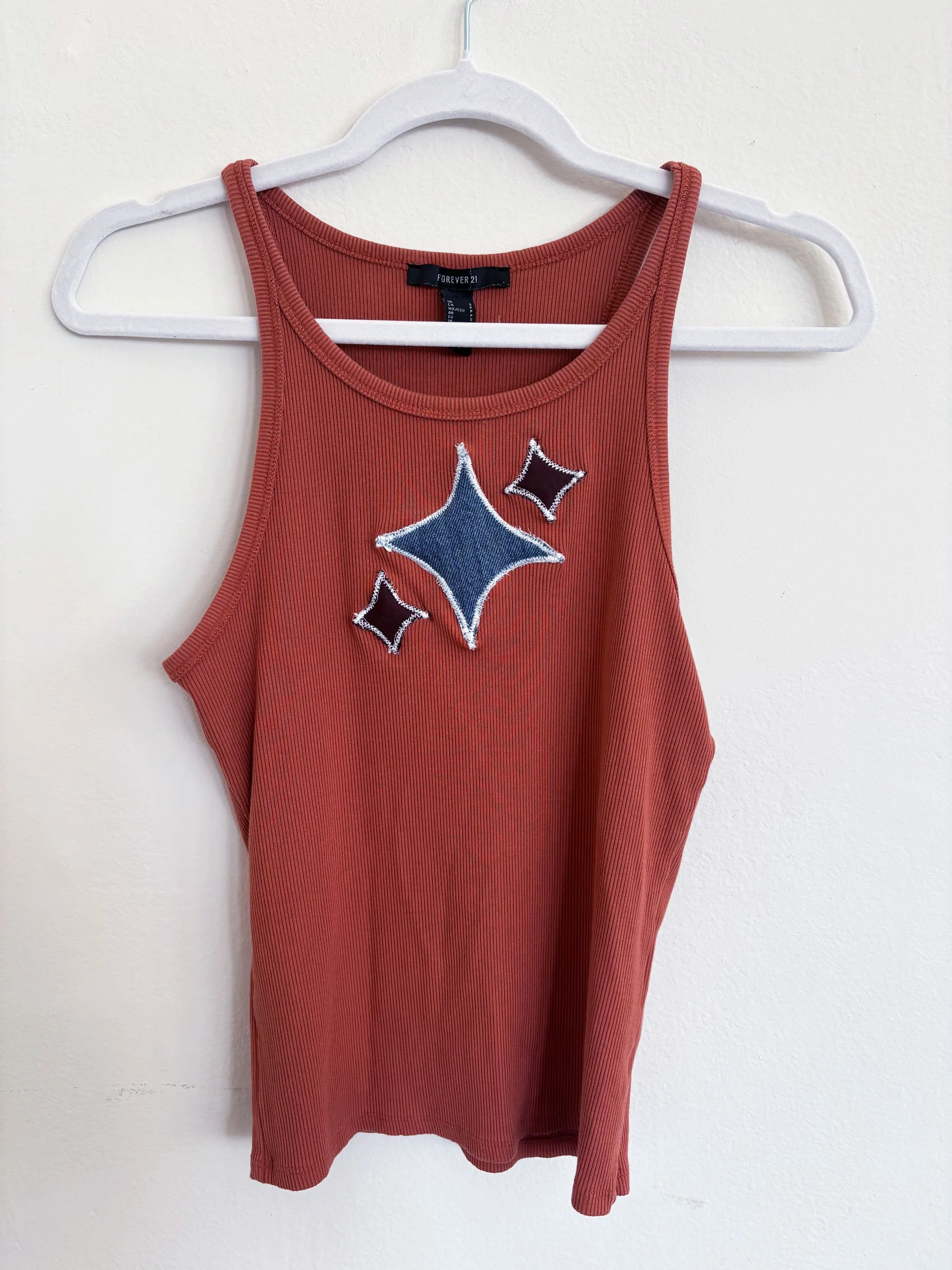 Rusted Orange Star Top - Size Small