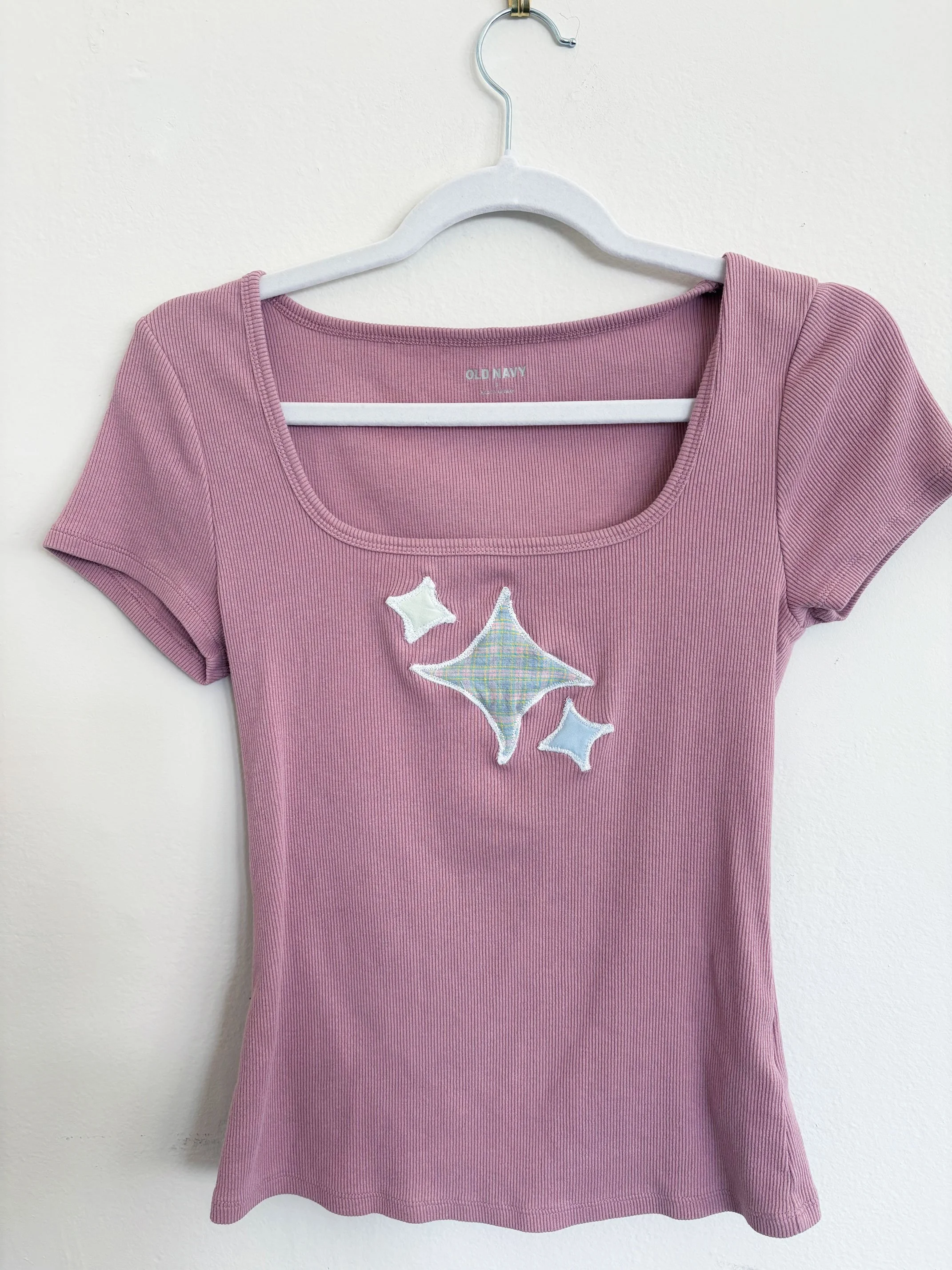 Mauve Pink Star Top - Size Small