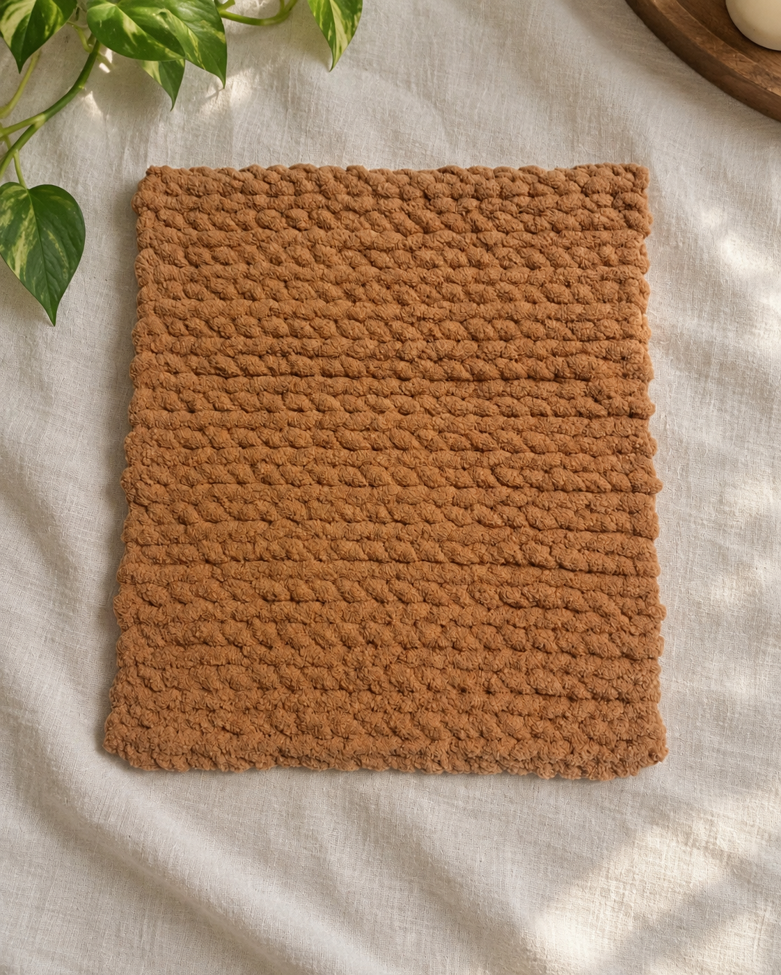 Pumpkin crocheted blanket