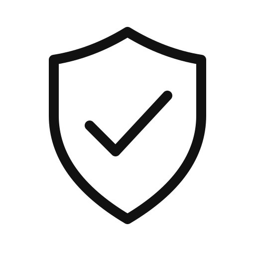 Icon of a shield with a checkmark, symbolizing security or protection.