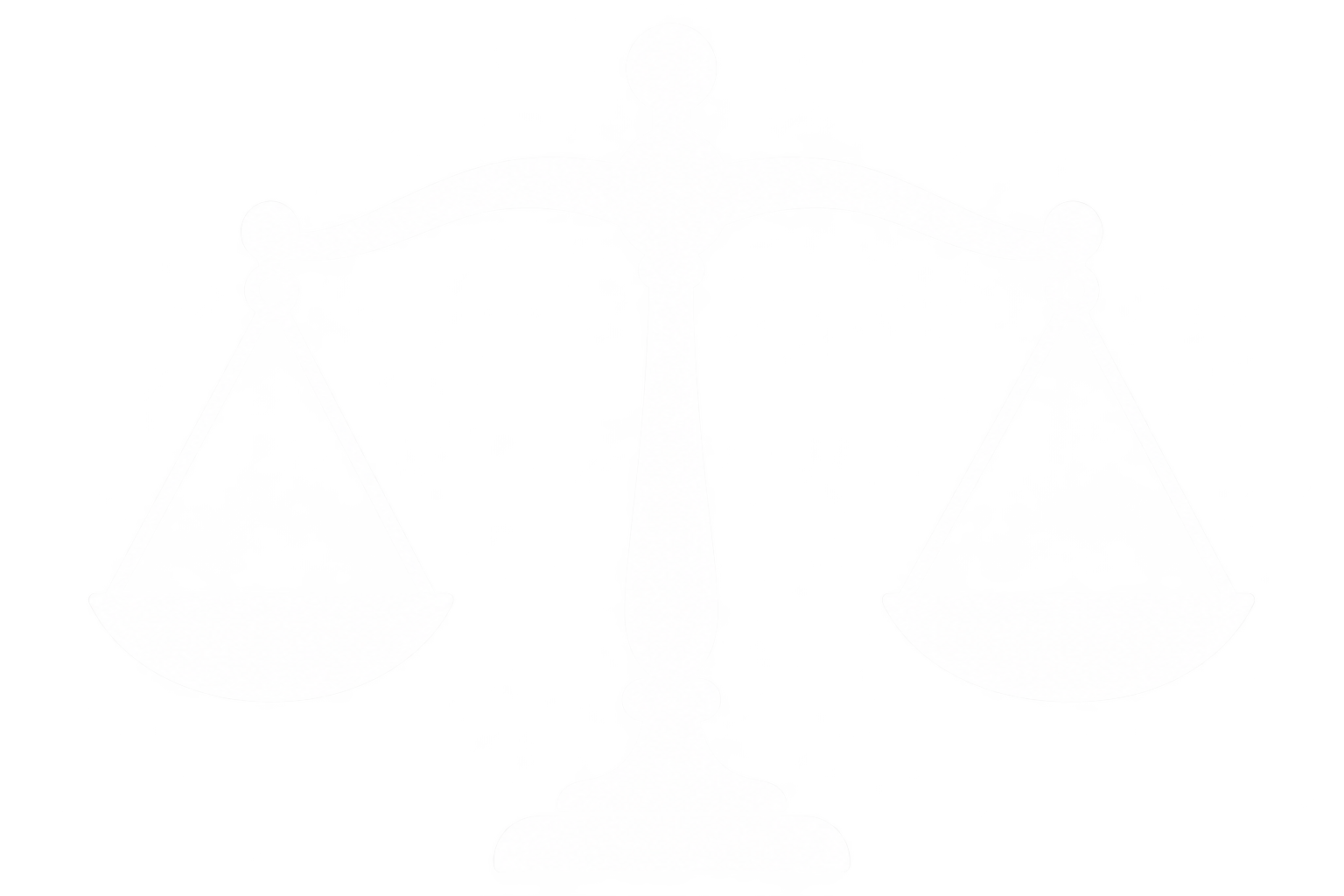 A white scale symbol with balanced pans on either side, resting on a vertical stand.