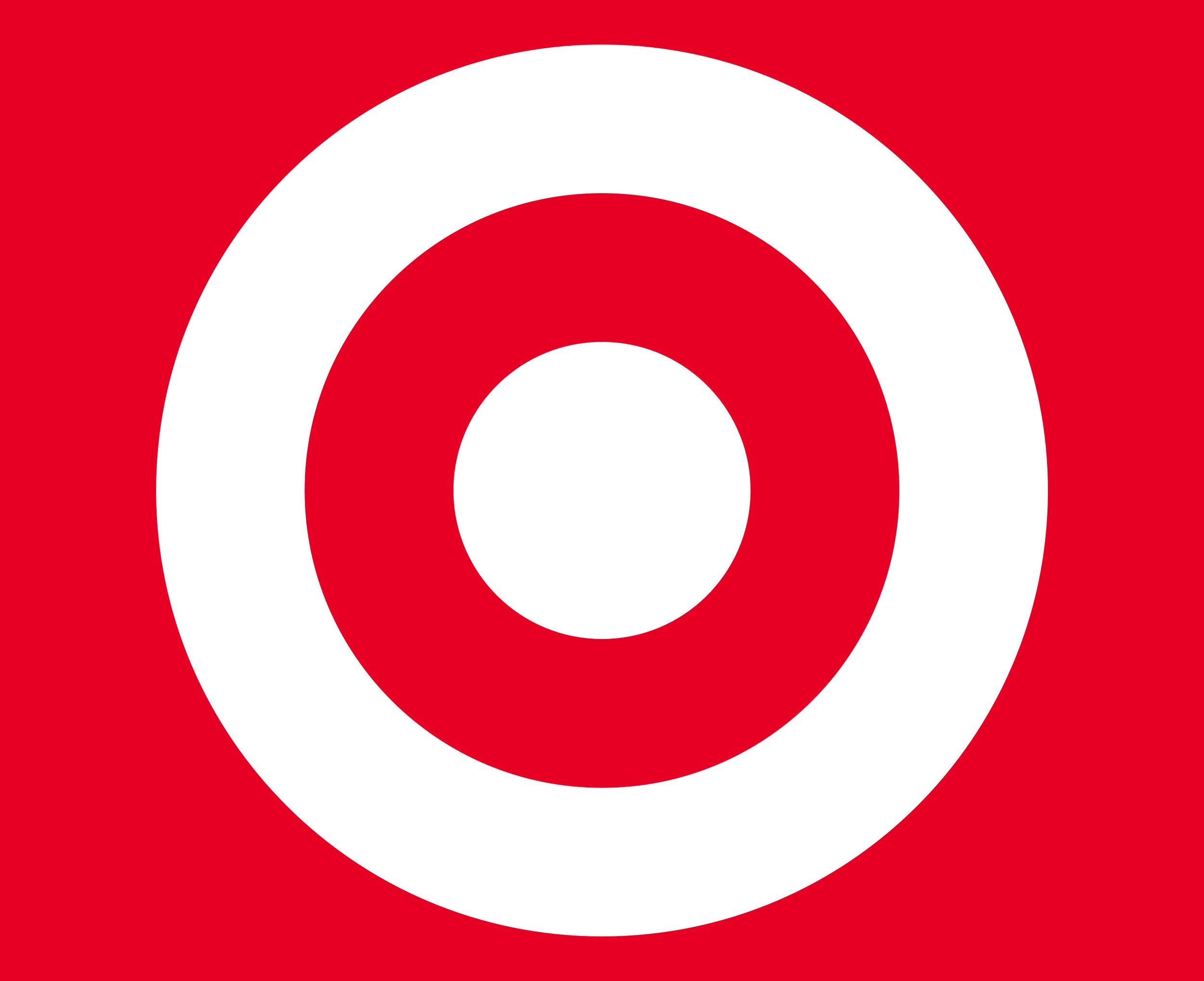 A close-up of the Target logo with red and white concentric circles.