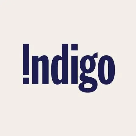 The word '!Indigo' written in bold dark blue text on a light background.