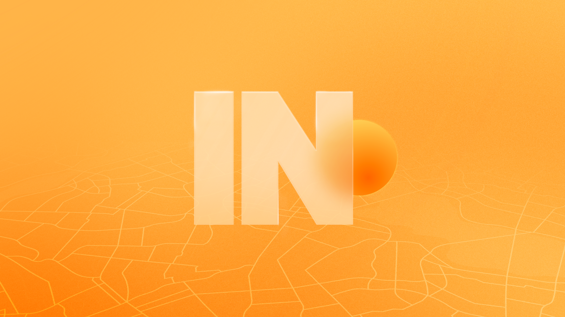 Logotipo do telejornal mineiro Integração Notícia com fundo laranja e uma esfera ao lado.