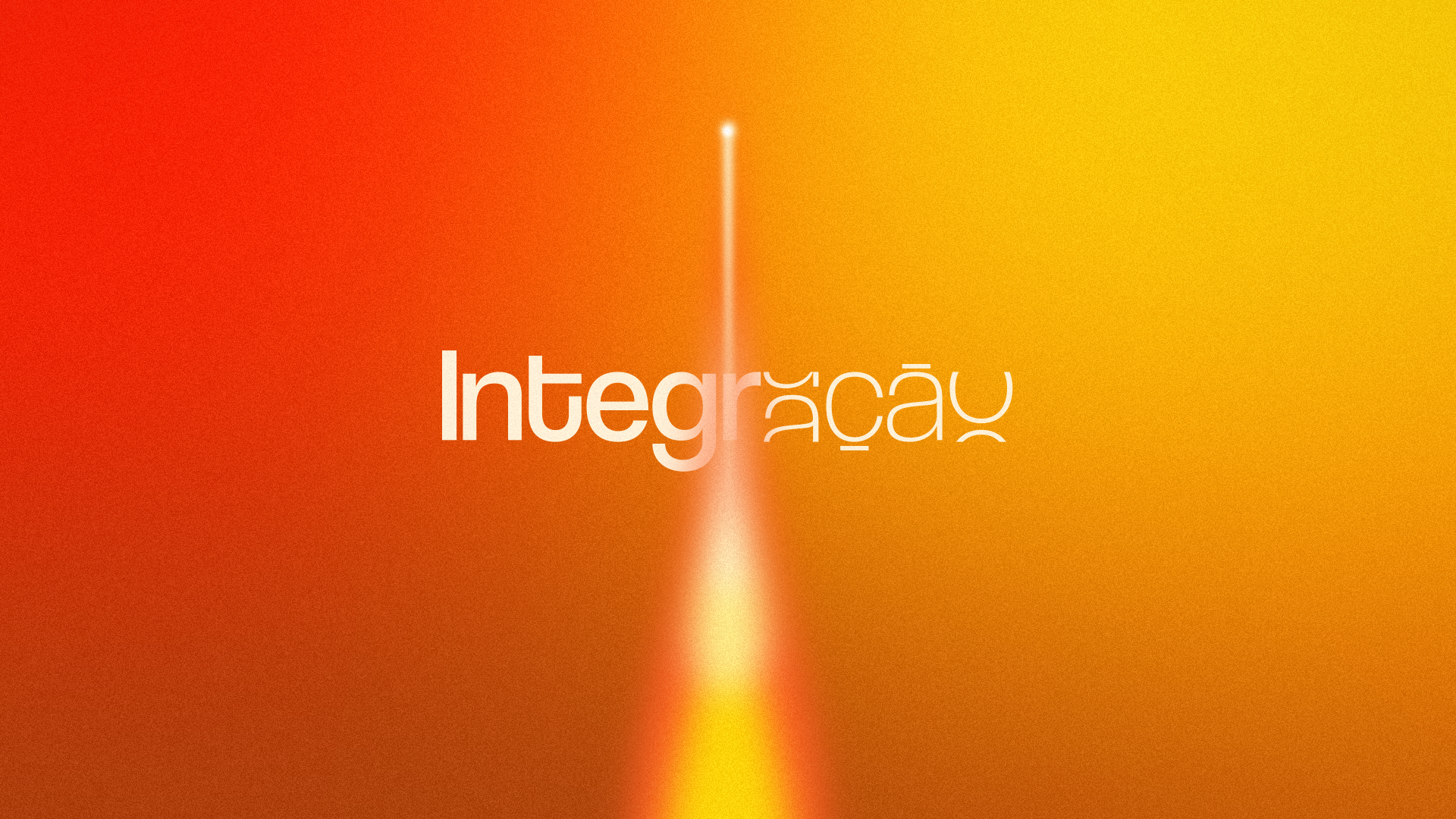 Imagem com fundo gradiente em tons de vermelho, laranja e amarelo e a palavra "Integração" escrita em letras brancas no centro.