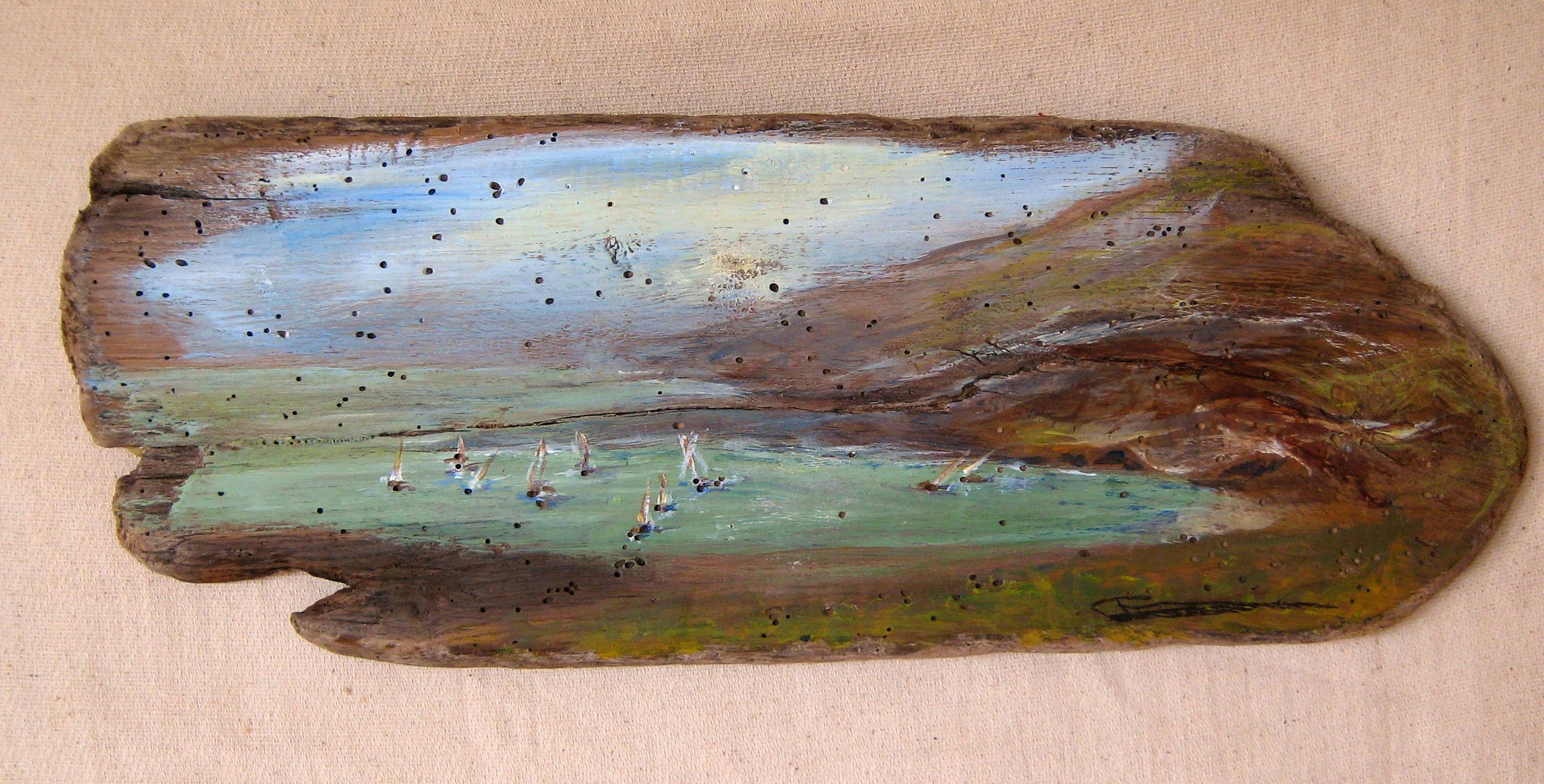 MOORING Hardwood pitted by shellfish. oil