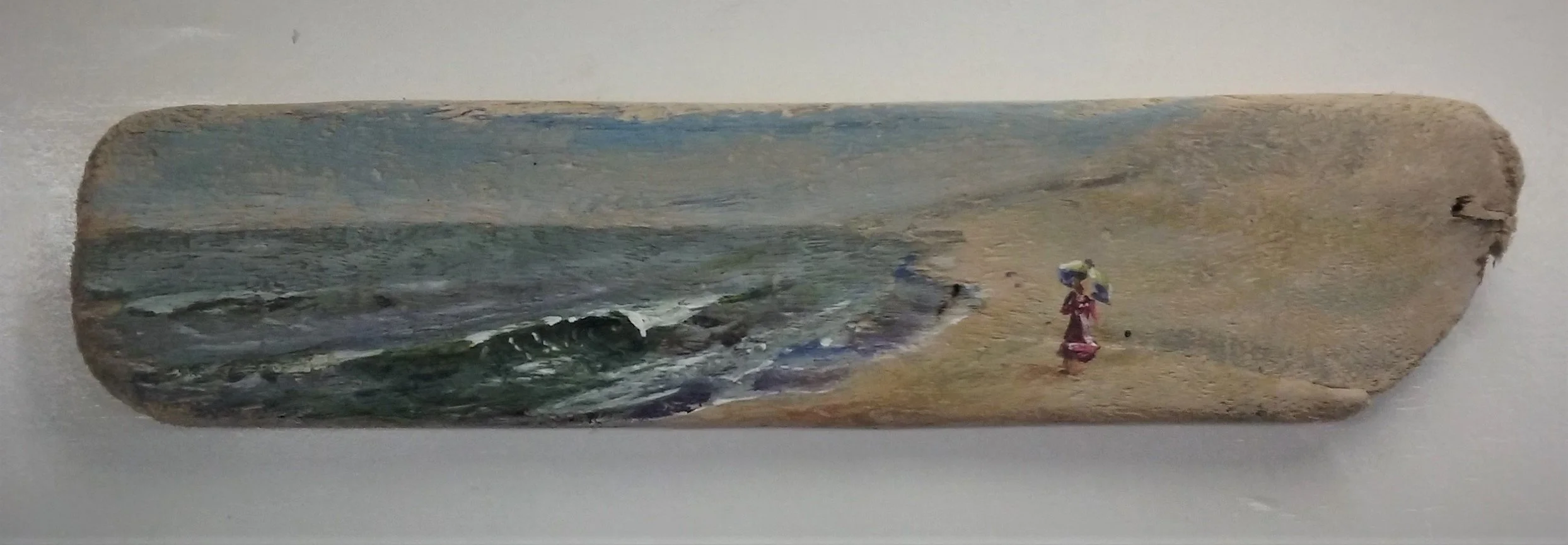 BEACH SCENE acrylic/oil