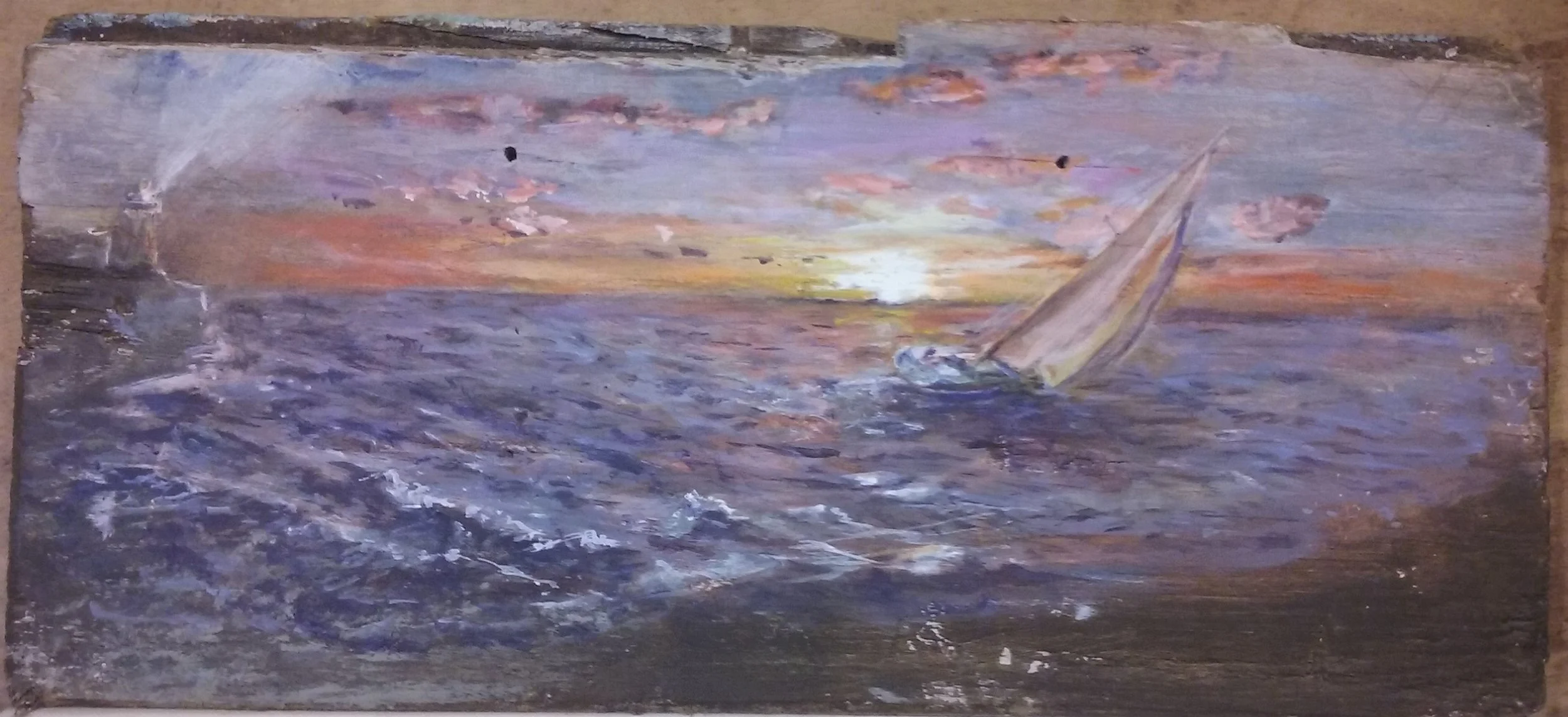 SUNSET Oil on hardwood