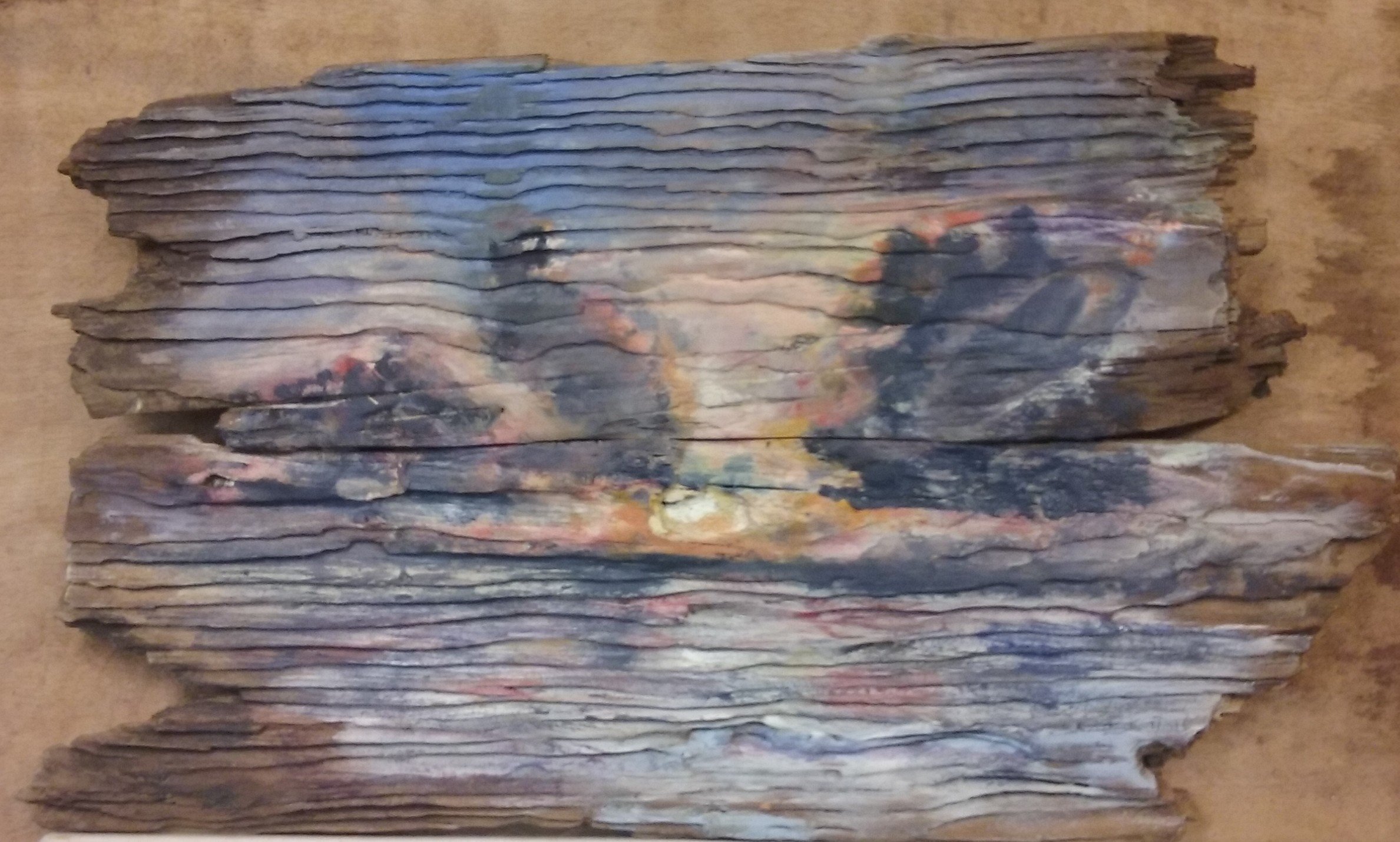 SUNSET IN INSHBOFIN. Sunset painted on the garboard of a Bofin fishing boat  Oil