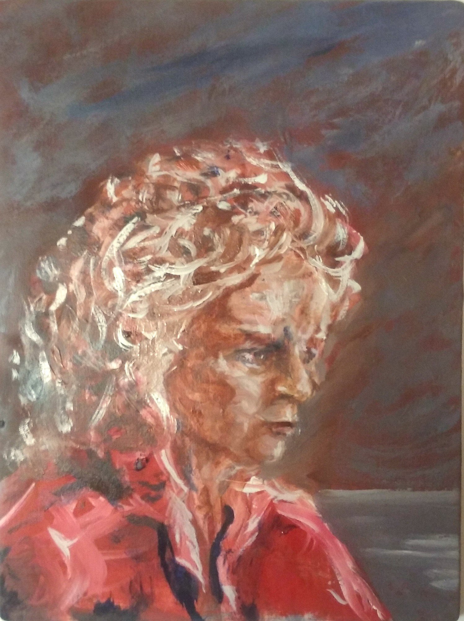 PORTRAIT. Painted after crossing path with a woman on a pontoon Acrylic