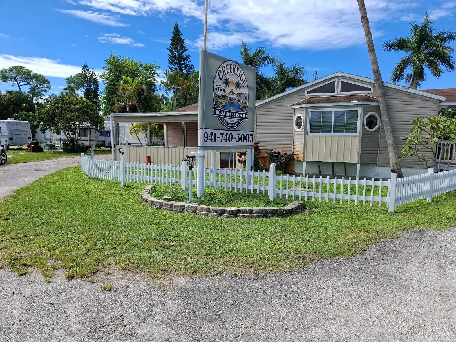 front office building at Creekside Mobile Home and RV Park in Punta Gorda FL