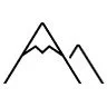 Outline of three mountain peaks with sharp, jagged edges