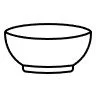 Simple white bowl with a thin black outline