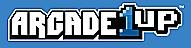 Logo for Arcade1Up featuring the words 'Arcade 1 Up' in stylized text.