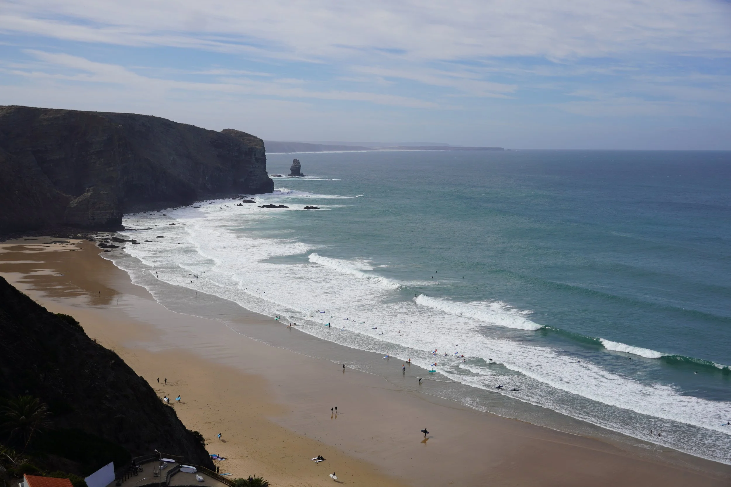Praia da Arrifana, a surf beach on the western Algarve coast