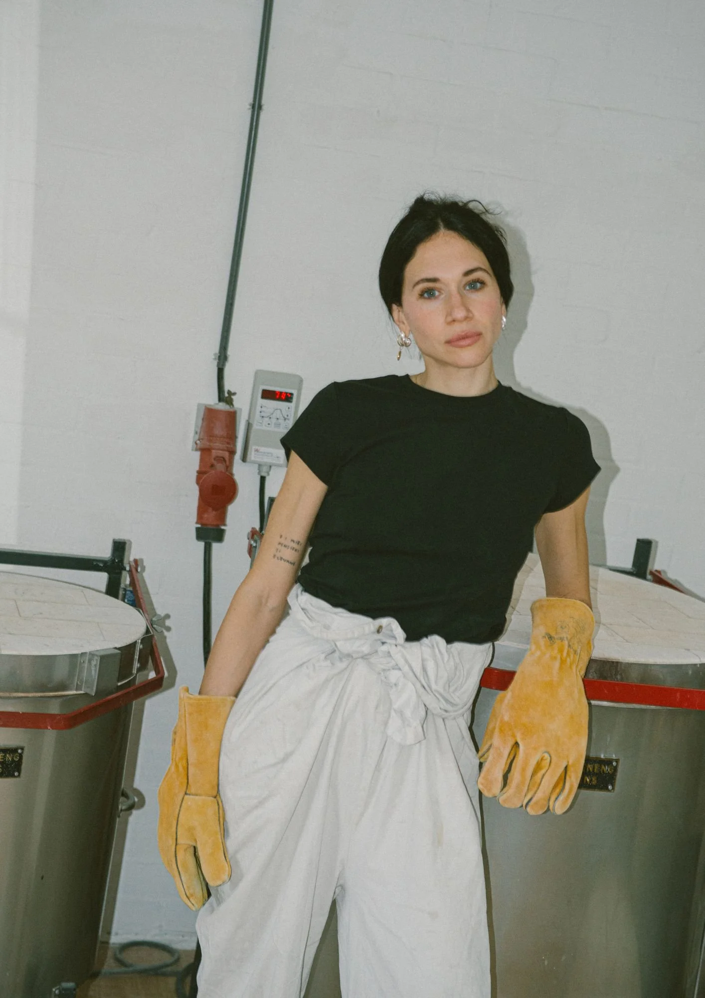 Ceramicist Chiara Caselli in her studio