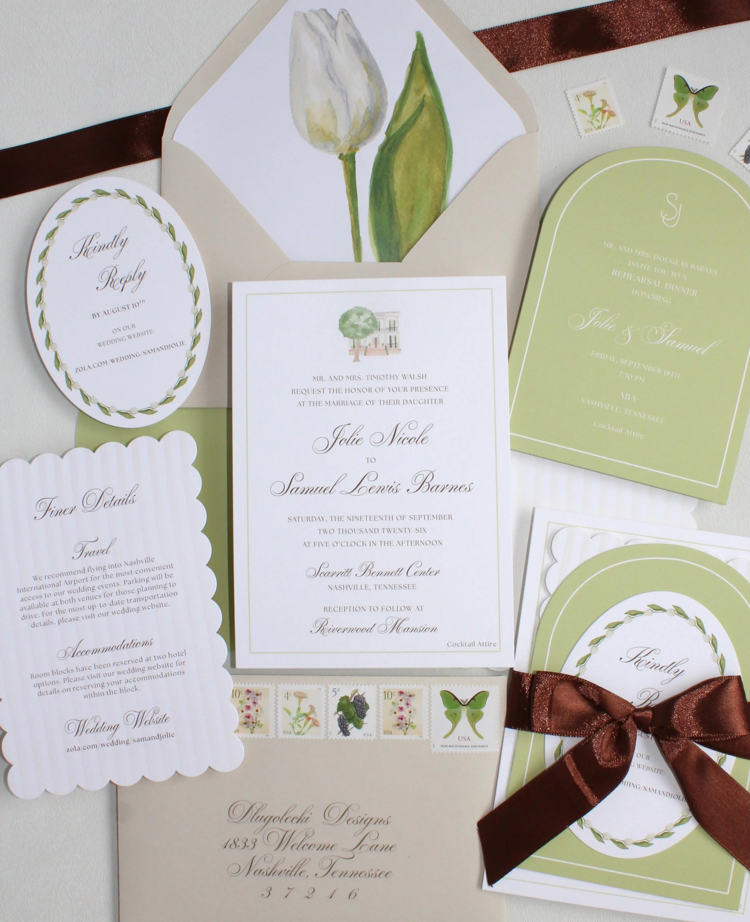 Nashville, here they come 🤍 Celebrating J+S as they head into their wedding weekend!

Tulips are a major focal point throughout their wedding design, so we made them a central part of the stationery as well. The suite is filled with hand painted tul