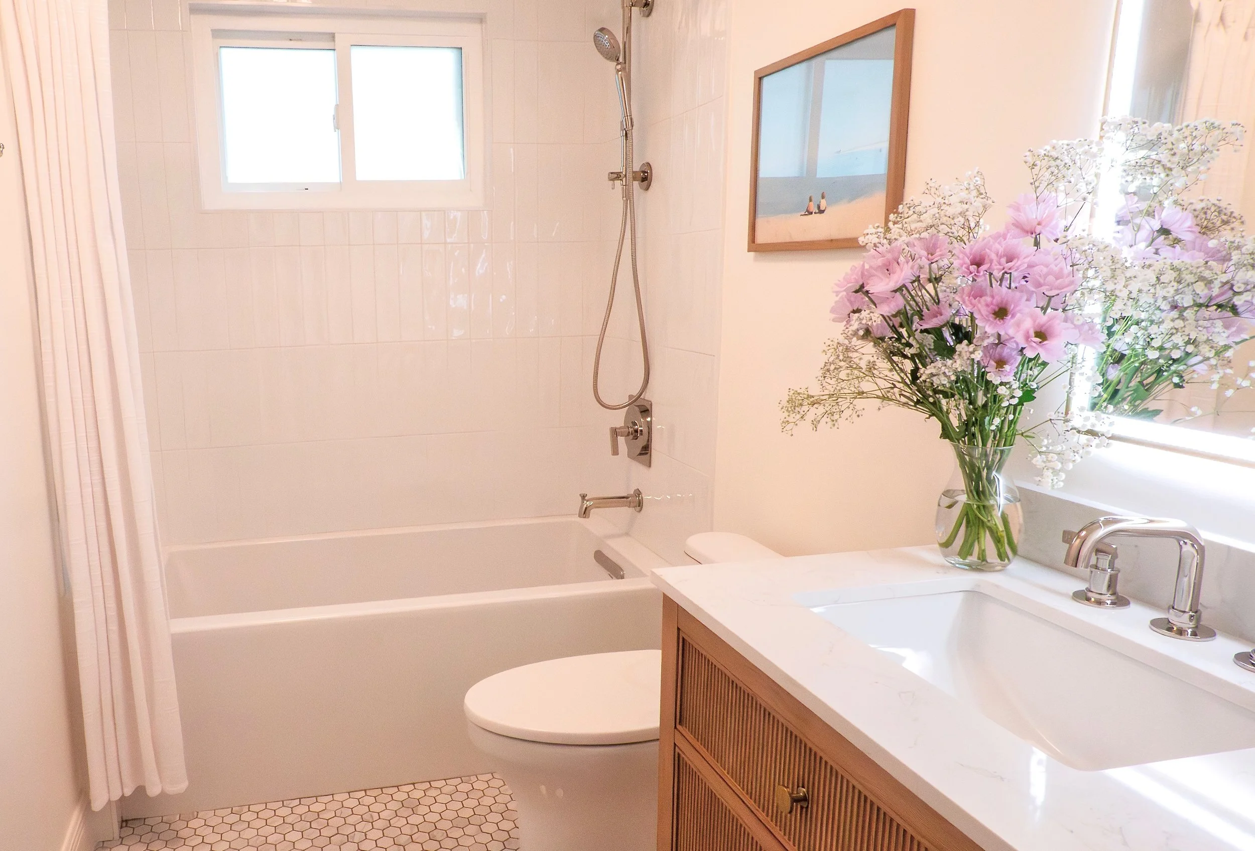 This small guest bath is unrecognizable.  After so much planning and work, it is finally finished!