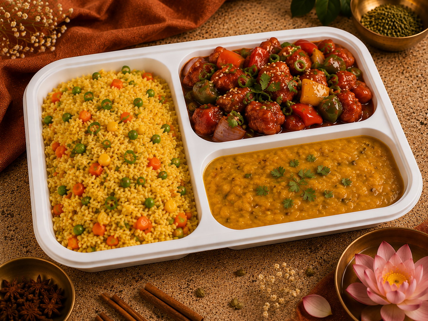 Sweet and Spicy Chicken Tiffin