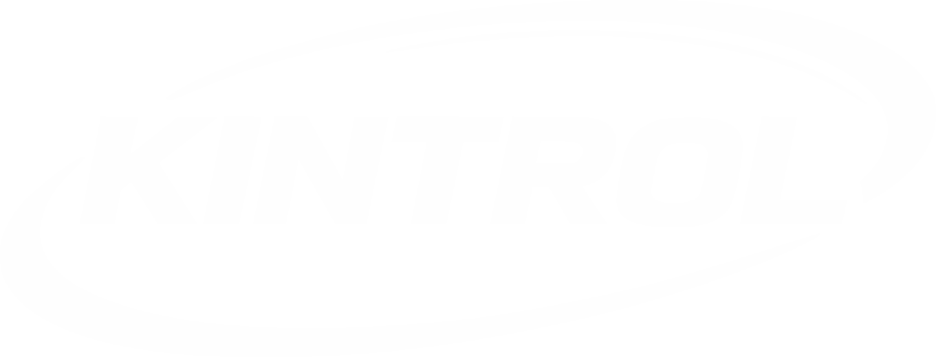 Black background with the word "KINTROL" in bold white letters and a white swoosh encircling the text.
