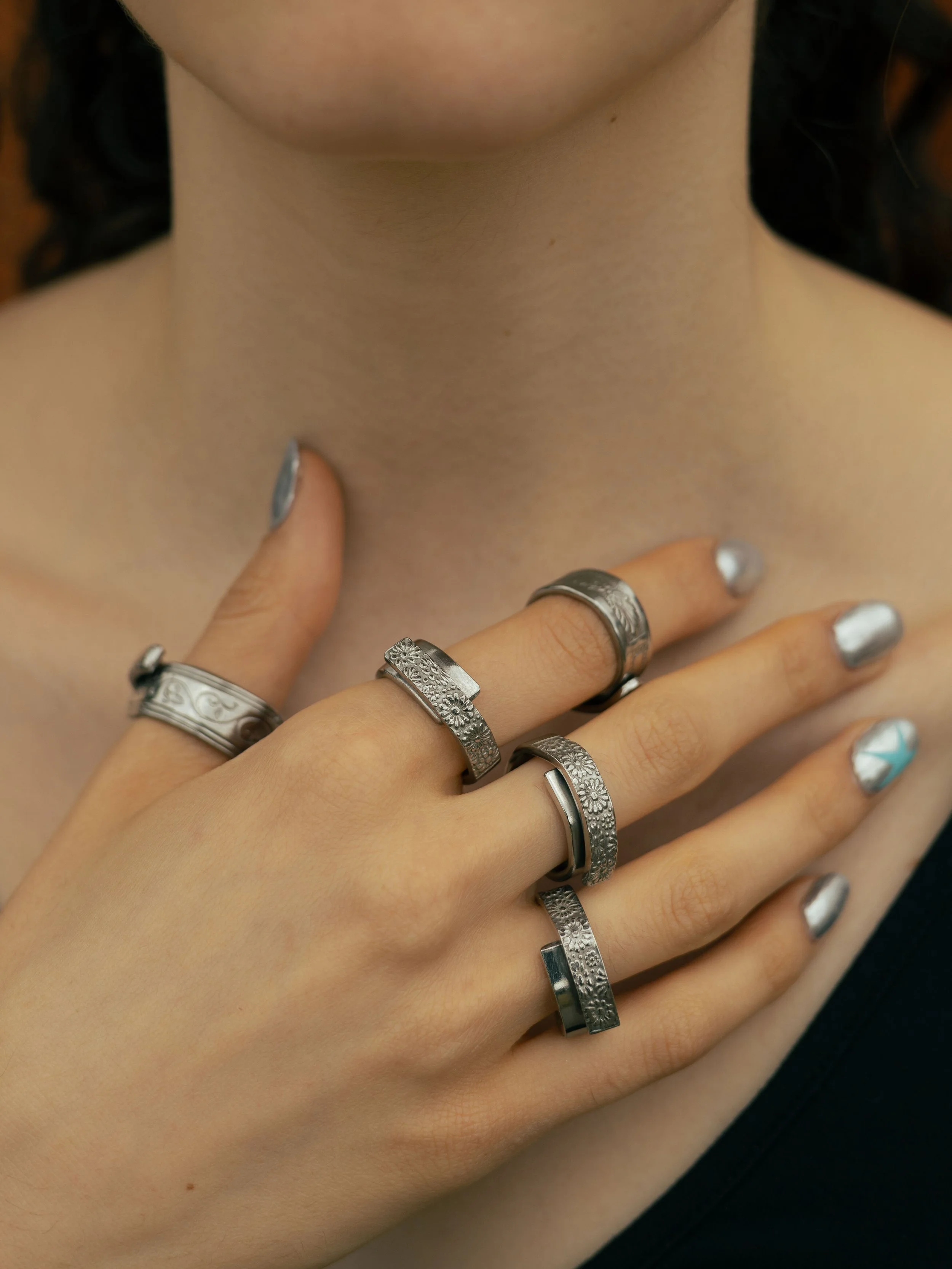 Handmade Recycled Stainless Steel Daisy Spoon Ring
