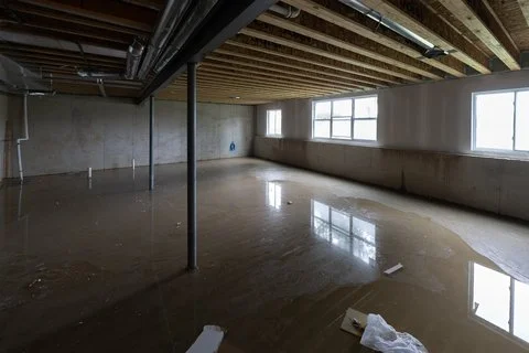 Flooded basement. Water damage. Groundwater. Window wells. Water intrusion and infiltration