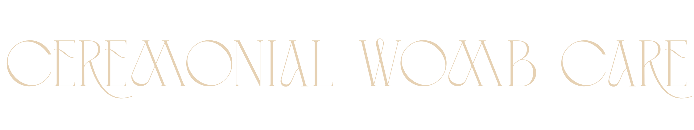 Text that reads 'Ceremonial Work Care' in stylized font on a black background.