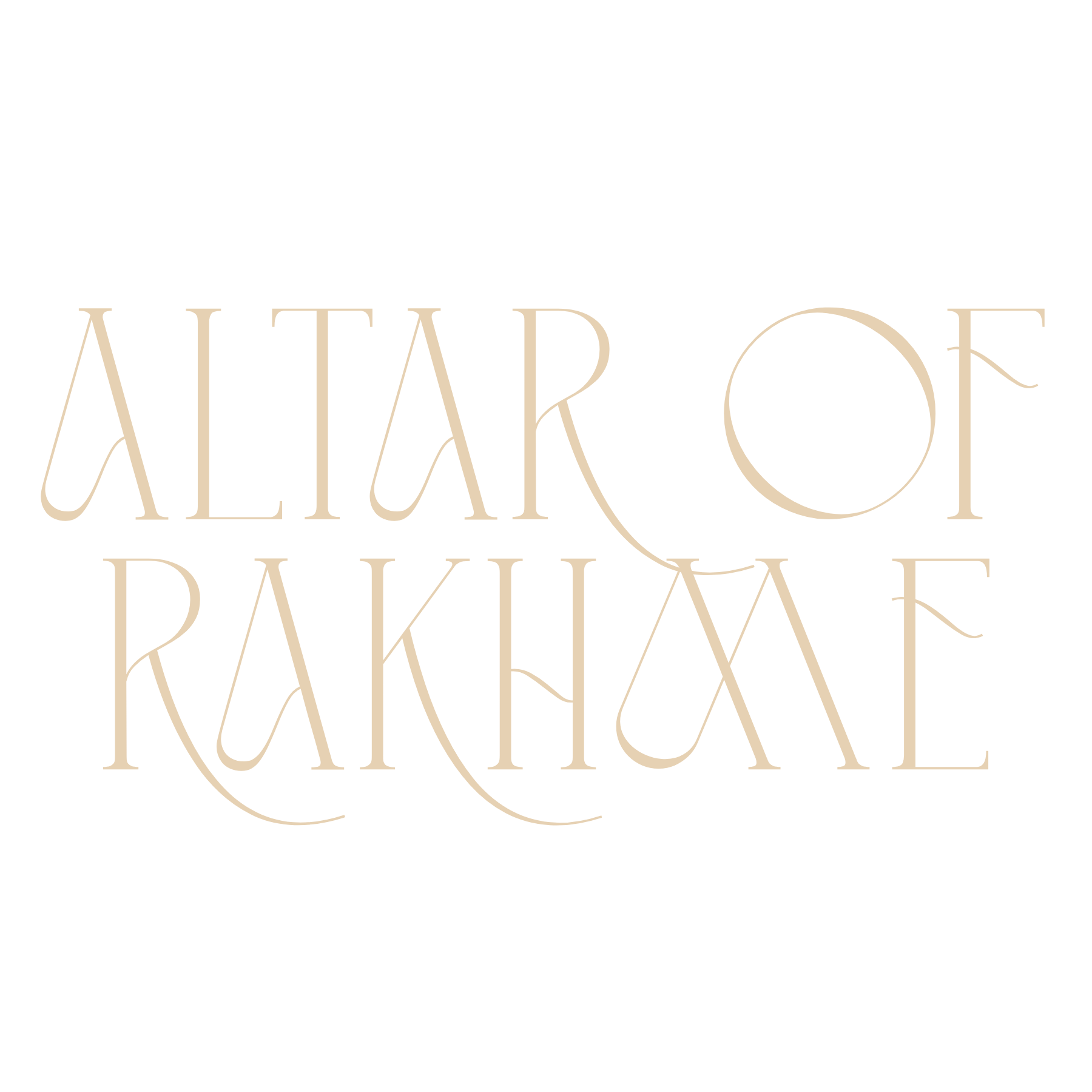 The image features elegant, light-colored text on a black background that reads 'Altar of Darkness' in a stylish, cursive font, with the word 'Darkness' capitalized and spaced out.