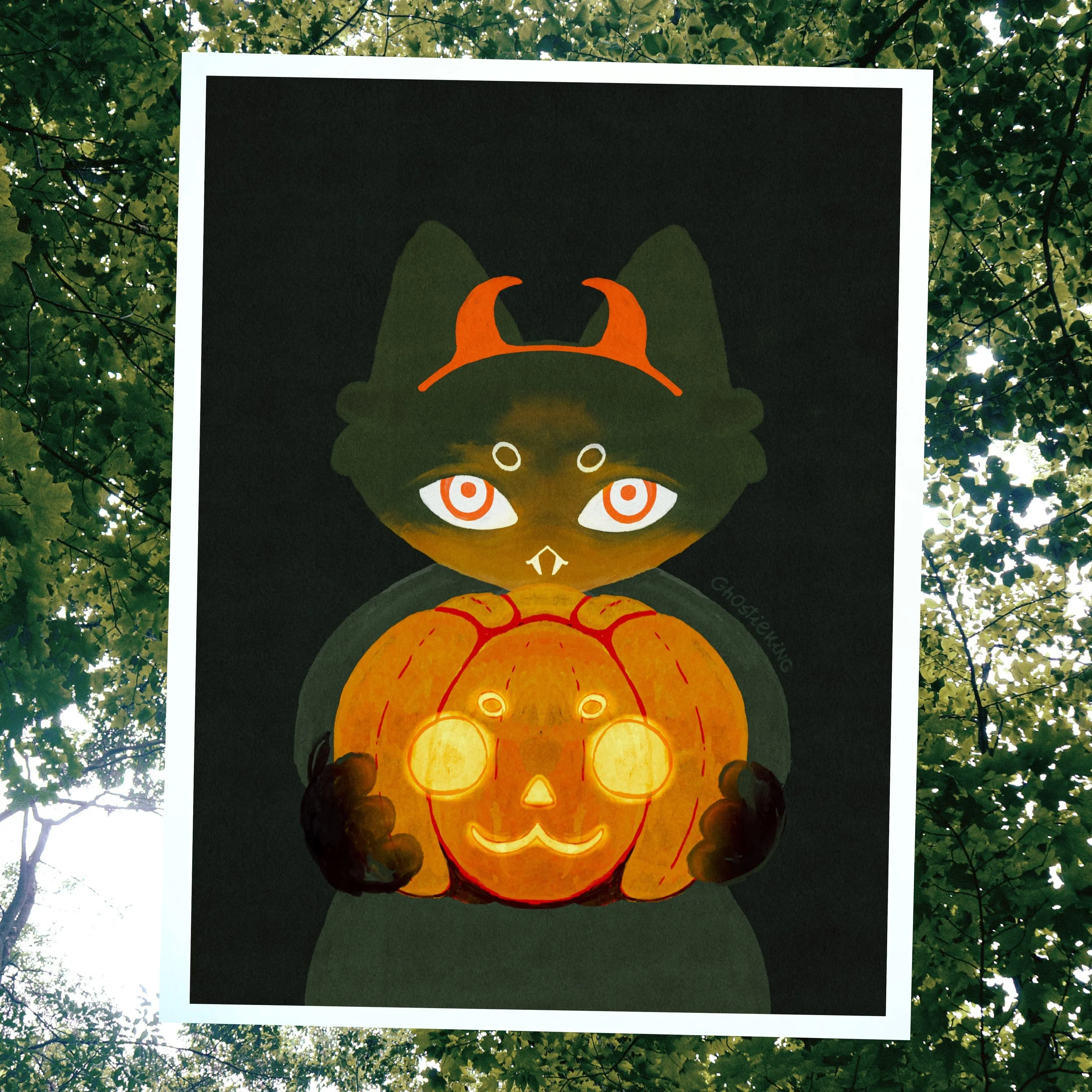 Devil Costume Cat Large Print