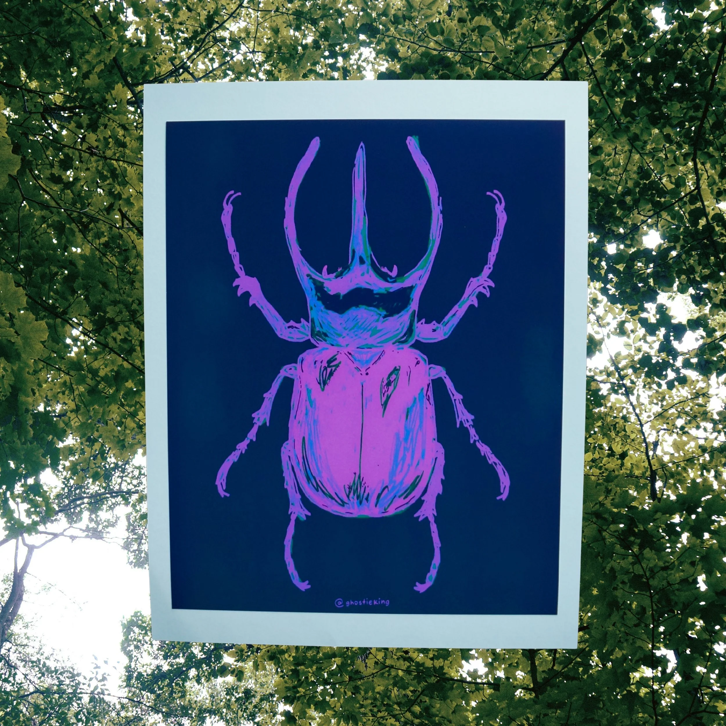 Purple Gradient Beetle Large Print