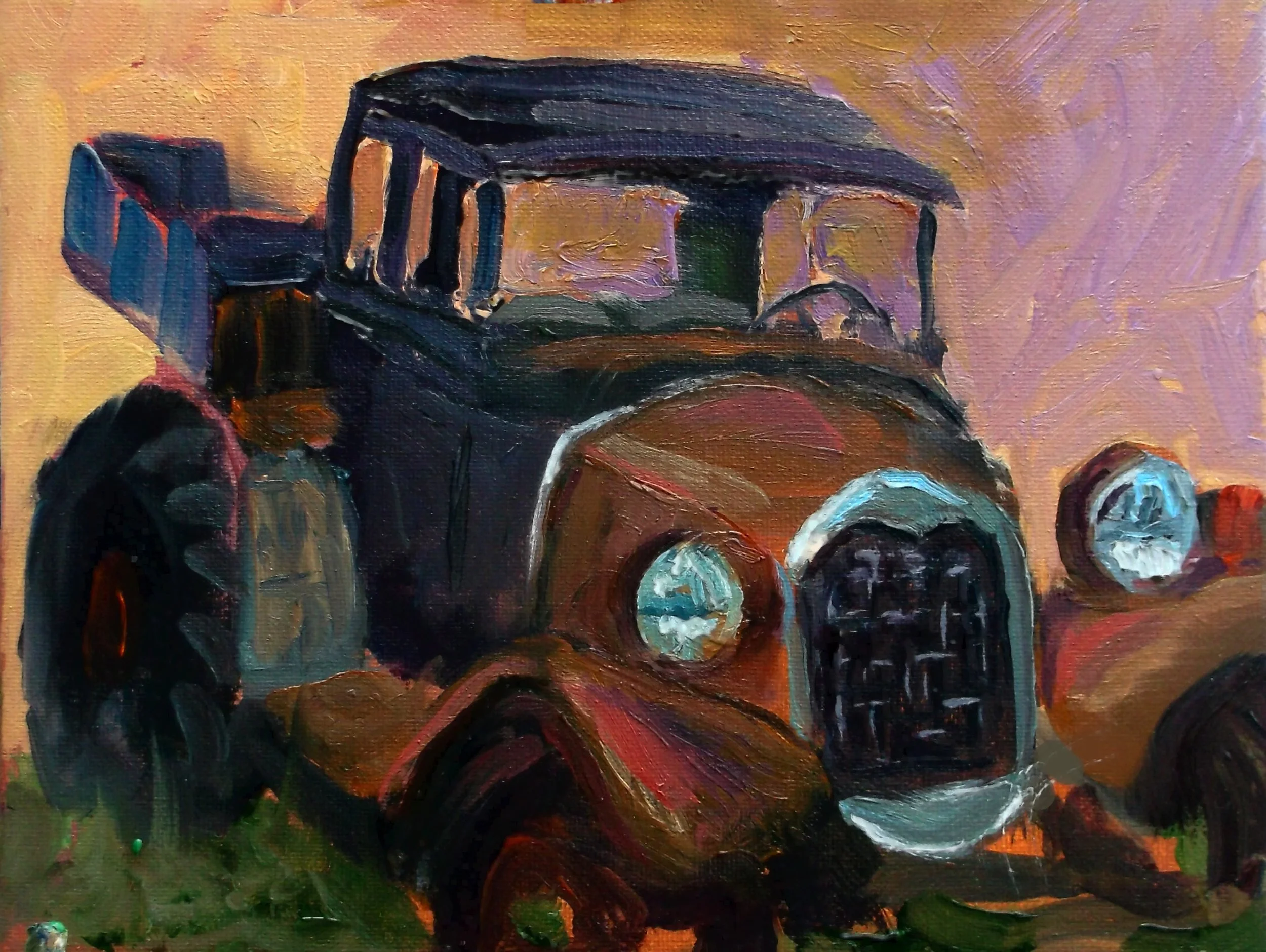 Vintage Plein Air Painting of Barron, WI