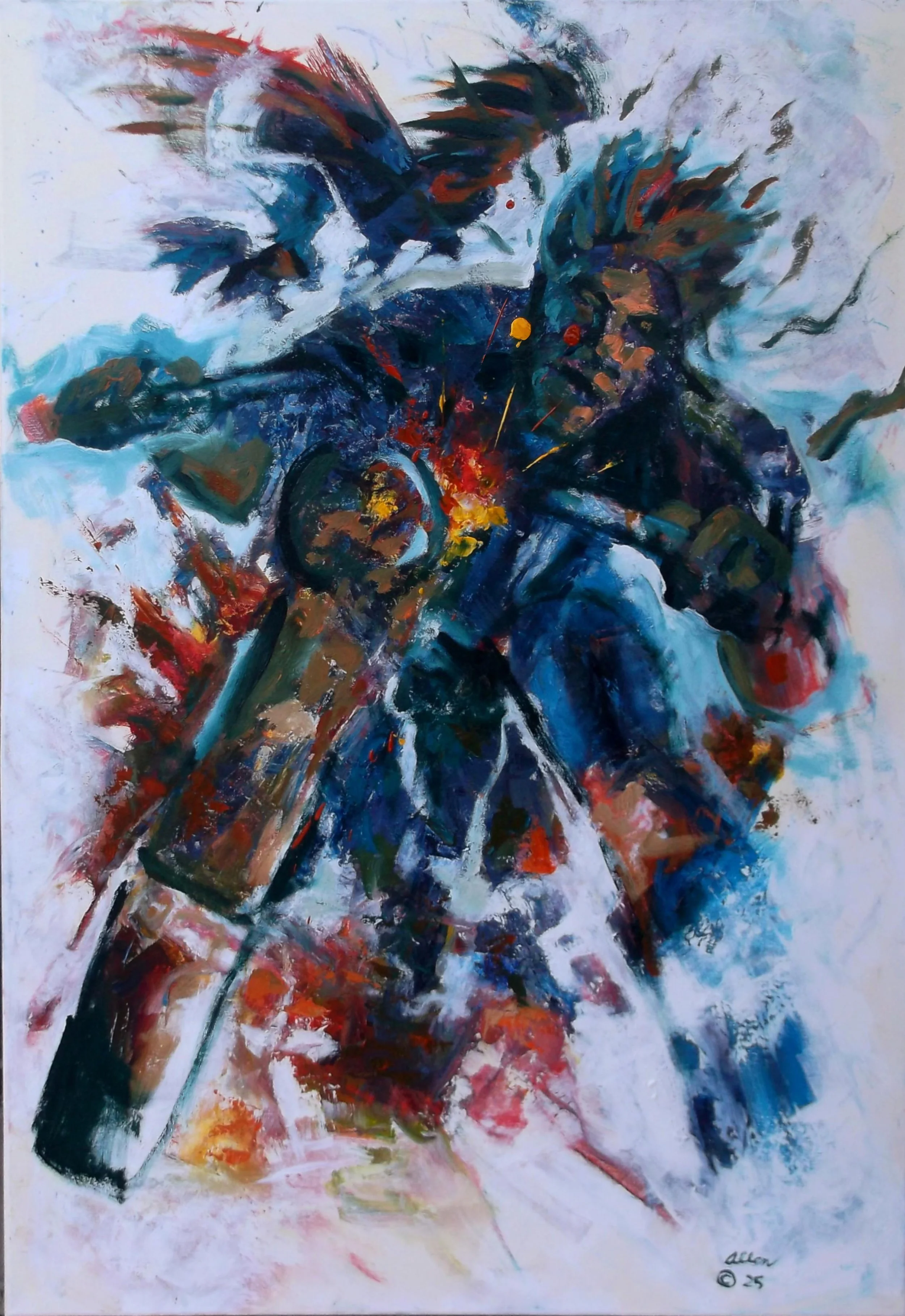 Vibrant Horizon Ride - Adventurous Abstract Painting