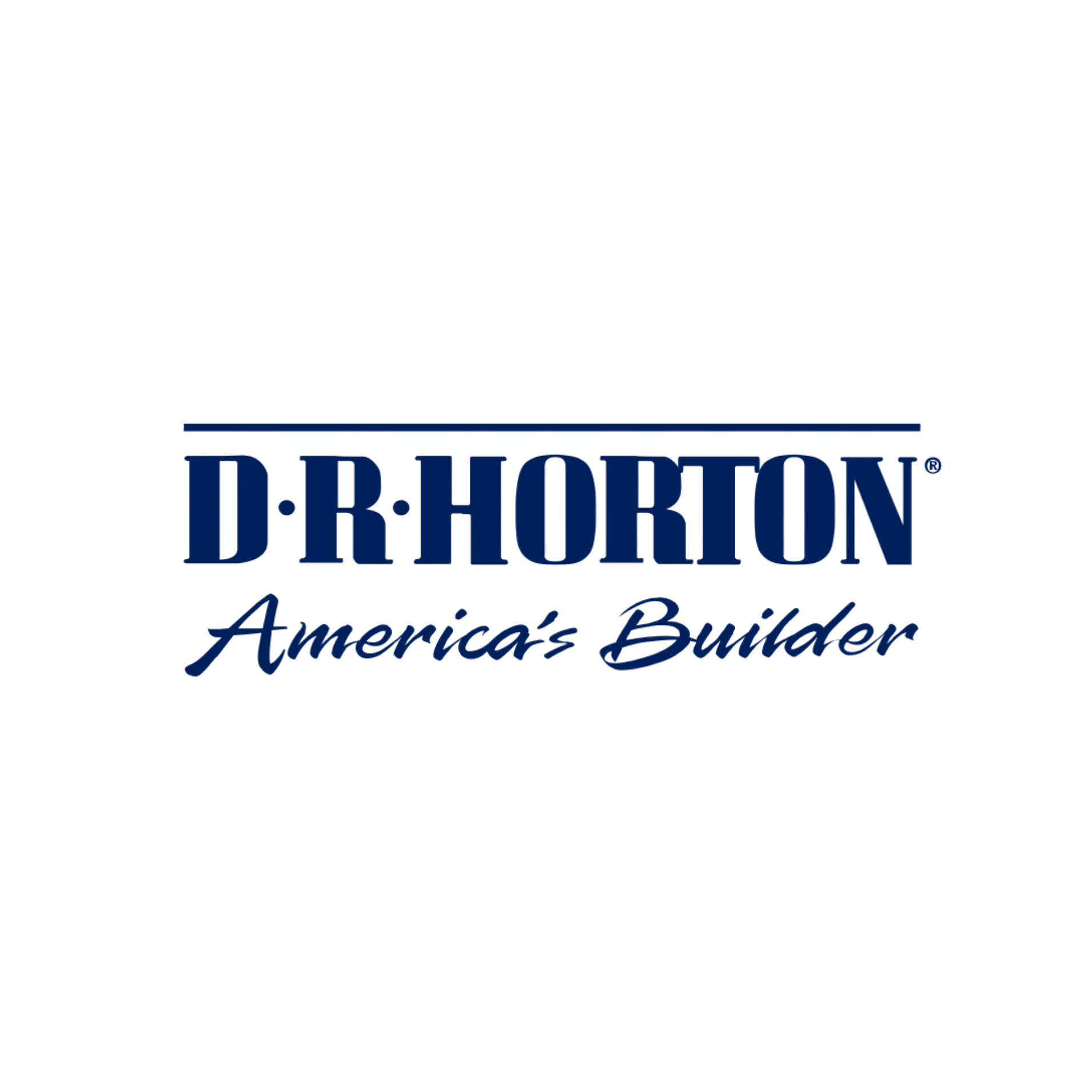 Logo of D.R. Horton, a homebuilding company, with text 'America's Builder' underneath.