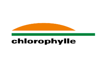 Chlorophylle logo with orange half-circle and green line