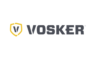 Logo VOSKER avec un bouclier et la lettre V
